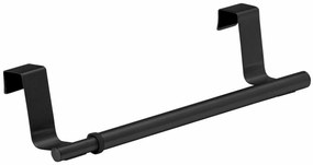 Suport reglabil pentru prosoape Wenko din oțel inoxidabil 22-35 cm, negru