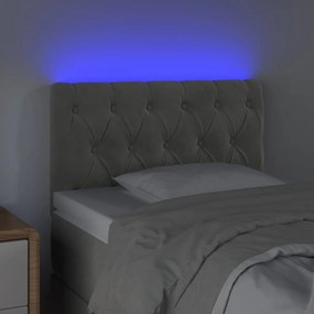 Tablie de pat cu LED, gri deschis, 80x7x78 88 cm, catifea 1, Gri deschis, 80 x 7 x 78 88 cm