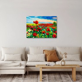 Tablou - Câmp cu maci (70x50 cm)