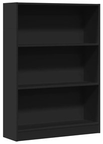 857836 vidaXL Bibliotecă, negru, 80x24x109 cm, lemn prelucrat