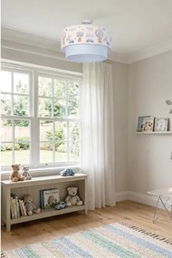 Brilagi-LED Lustră aplicată pentru copii BOBO, 1xE27/60W/230V, Ø 40 cm, crem/albastru, cu ursuleț