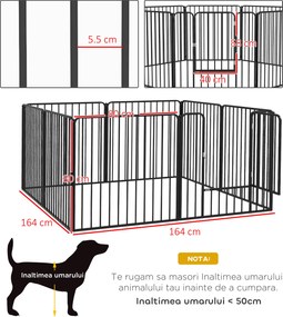 Pawhut tarc Joaca Caini – 6 Panouri Metalice, Rezistent Interior/Exterior | Aosom Romania