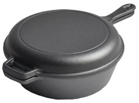 Tigaie fonta pura cu capac 26.5 CM PERFECT HOME 14792