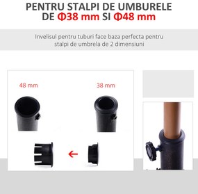 Outsunny Bază Greutate pentru Umbrelă de Soare, Rezistentă, Φ3,8-4,8cm, 16Kg, Ideală pentru Grădină | Aosom Romania