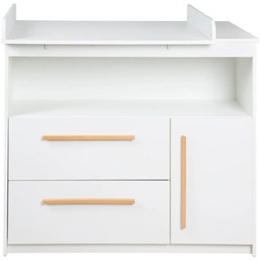 Comodă de copii albă joasă 107x98 cm Lilo – Roba