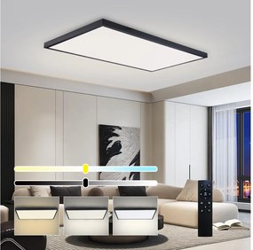 Brilagi-LED Aplică de baie reglabilă FRAME SMART LED/96W/230V IP44 negru + telecomandă