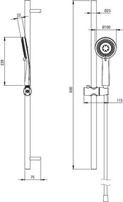 ARNIKA Set de Duș, 3-Funcții, finisaj otel slefuit NQA_F51K