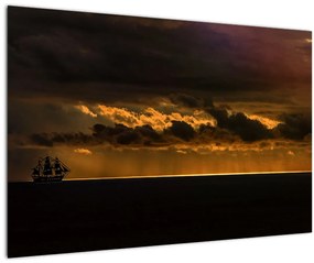 Tablou unei vele în apus de soare (90x60 cm)