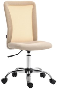 Vinsetto Scaun de birou ergonomic înălțime reglabilă picior cromat rotativ 360° îmbrăcăminte material textil bej | Aosom Romania