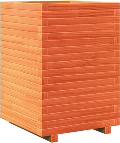 vidaXL Jardinieră de grădină, maro ceruit, 50x50x72 cm, lemn masiv pin