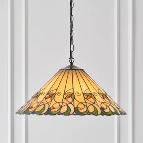 Endon 64194 - Lustru Tiffany JAMELIA pe lanț, 3x E27/60W/230V, diametru 50 cm