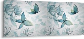 Tablou - Fluturași albaștri (120x50 cm)