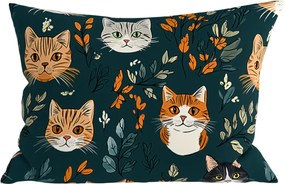 Husa pentru perna din bumbac CATTAMI POLY 50x70 cm, verde inchis