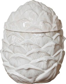 Borcan cu capac din ceramica in forma de con, Pincone