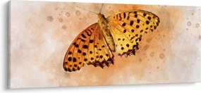 Tablou - Fluture portocaliu, aquarelă (120x50 cm)