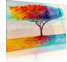 Tablou pe sticlă cu pom pictat (70x50 cm)