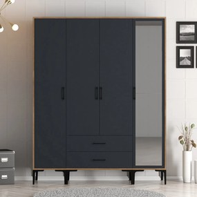 Dulap de haine Kiara STR (Nuc + antracit). 1088456