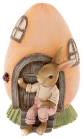 Figurina Bunny with Mushroom House 12 cm x 10 cm x 15 cm