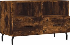 vidaXL Comodă TV, stejar fumuriu, 80x36x50 cm, lemn prelucrat