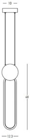 Lustra suspendata LED design modern Ring negru/ auriu