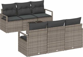 vidaXL Set de canapea 7 pcs Gri poliratan