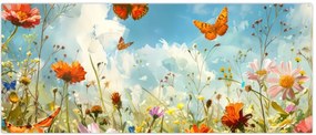 Tablou - Fluturi pe pajiștea de vară (120x50 cm)