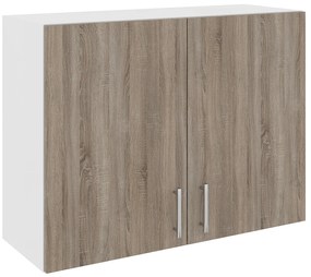 Corp Superior Karo, 2 Usi, Stejar Sonoma Inchis/Alb, 80 x 30 x 60 cm