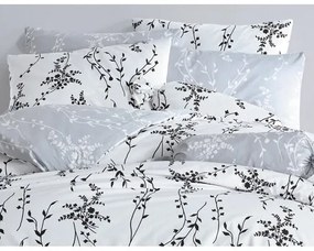 Lenjerie de pat din bumbac BedTex Blumen gri , 140x 200 cm, 70 x 90 cm