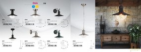 Lustra, Pendul de exterior cu protectie IP44, finisaj alb antic, diametru 24cm, Oslo 8740 RX