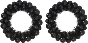 vidaXL Coronite cu bile de Craciun 2 pcs Negru 33 x 33 x 7 cm