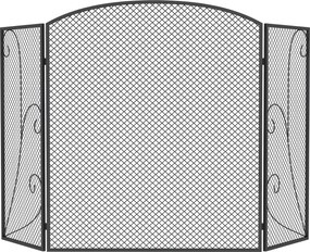 HOMCOM Parascântei Șemineu Pliabil 3 Panouri Metal Electrostatic, Gata Utilizare, 133x1x77cm, Negru | Aosom Romania