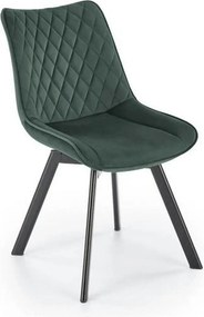 Scaun tapitat K520, verde/negru, stofa catifelata, 45x63x80 cm
