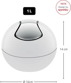 Coș de gunoi alb din plastic 1 l Bowl – Spirella