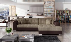 Coltar tapitat, extensibil, 295x80x195 cm, Sorento R01, Eltap (Culoare: Gri pepit / Alb)