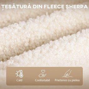 HOMCOM Balansoar Tapițat cu Cotiere, Fotoliu din Lemn și Oțel pentru Living și Dormitor, 71x92x101 cm, Bej