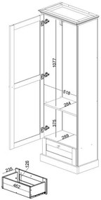 Dulăpior hol 60 cm lungime