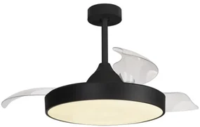 Lustra LED CCT cu ventilator si telecomanda ALASKA negru MA-8754