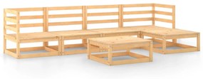 Set mobilier de gradina, 6 piese, lemn masiv de pin Maro, 1, nu