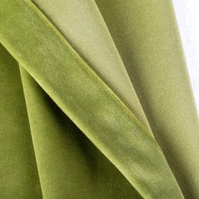 Set draperii din catifea cu rejansa transparenta cu ate pentru galerie, Madison, densitate 700 g/ml, Moss green, 2 buc