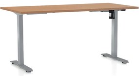 Masa inaltime reglabila OfficeTech A, 160 x 80 cm, bază gri, fag