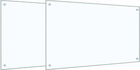 vidaXL Panou de bucătărie 2 pcs Transparent 100 x 60 cm