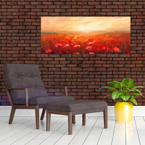Tablou - Câmp de maci (120x50 cm)