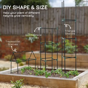 Outsunny Suport Tomate 3 Nivele din Oțel și PP Verde pentru Plante Cățărătoare Fructe Legume 38x38x182 cm | Aosom Romania
