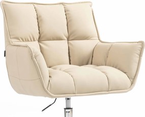 HR560N Scaun Crem Piele Ecologica Premium Soft cu Bază Cromata