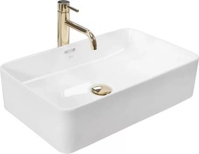 Lavoar pe blat Rea Berta 55 cm alb lucios