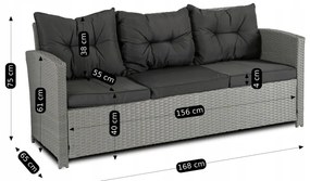 JAKS Mobilier ratan gri Colorado