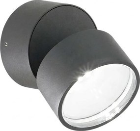 Ideal Lux OMEGA LED - Aplică de perete pentru exterior, 7W, 230V, CRI 90, IP54, antracit