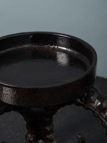 Suport lumanare negru, din aluminiu, Sheep Horns