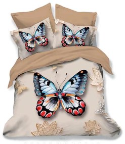 Lenjerie Pat Dublu Finet 3D cu 6 piese Big Elegant Butterfly