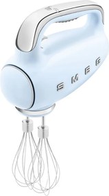 Mixer manual SMEG 50's Style HMF01PBEU, 250 W, 9 viteze, Functie Turbo, Afisaj LED, Timer, Accesorii, Albastru